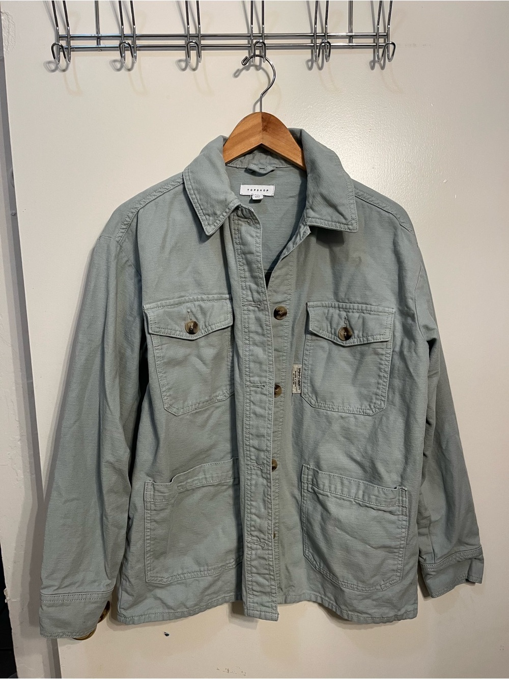 Topshop Light Sage Green Military Field Jacket